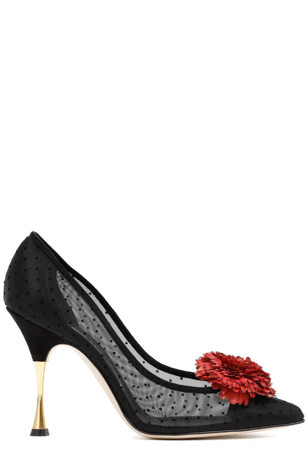 Manolo Blahnik Sohemias Mesh Polka Dot Pumps