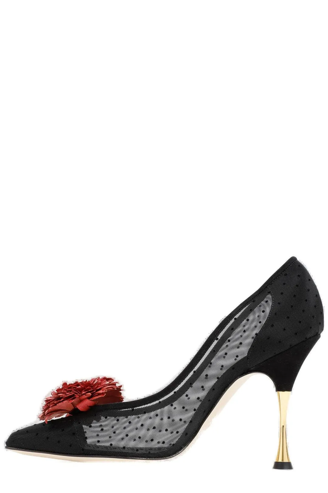 Manolo Blahnik Sohemias Mesh Polka Dot Pumps