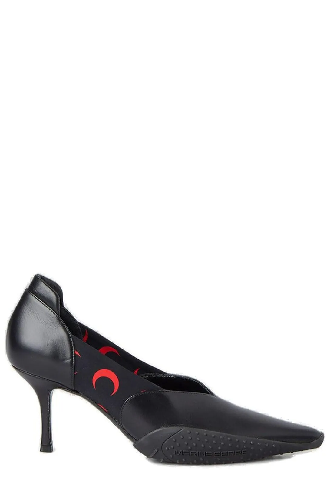 Marine Serre Crescent Moon-Printed Slip-On Pumps
