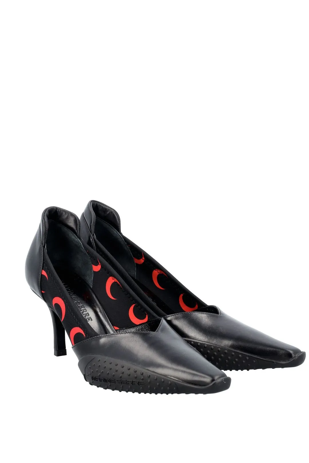 Marine Serre Crescent Moon-Printed Slip-On Pumps