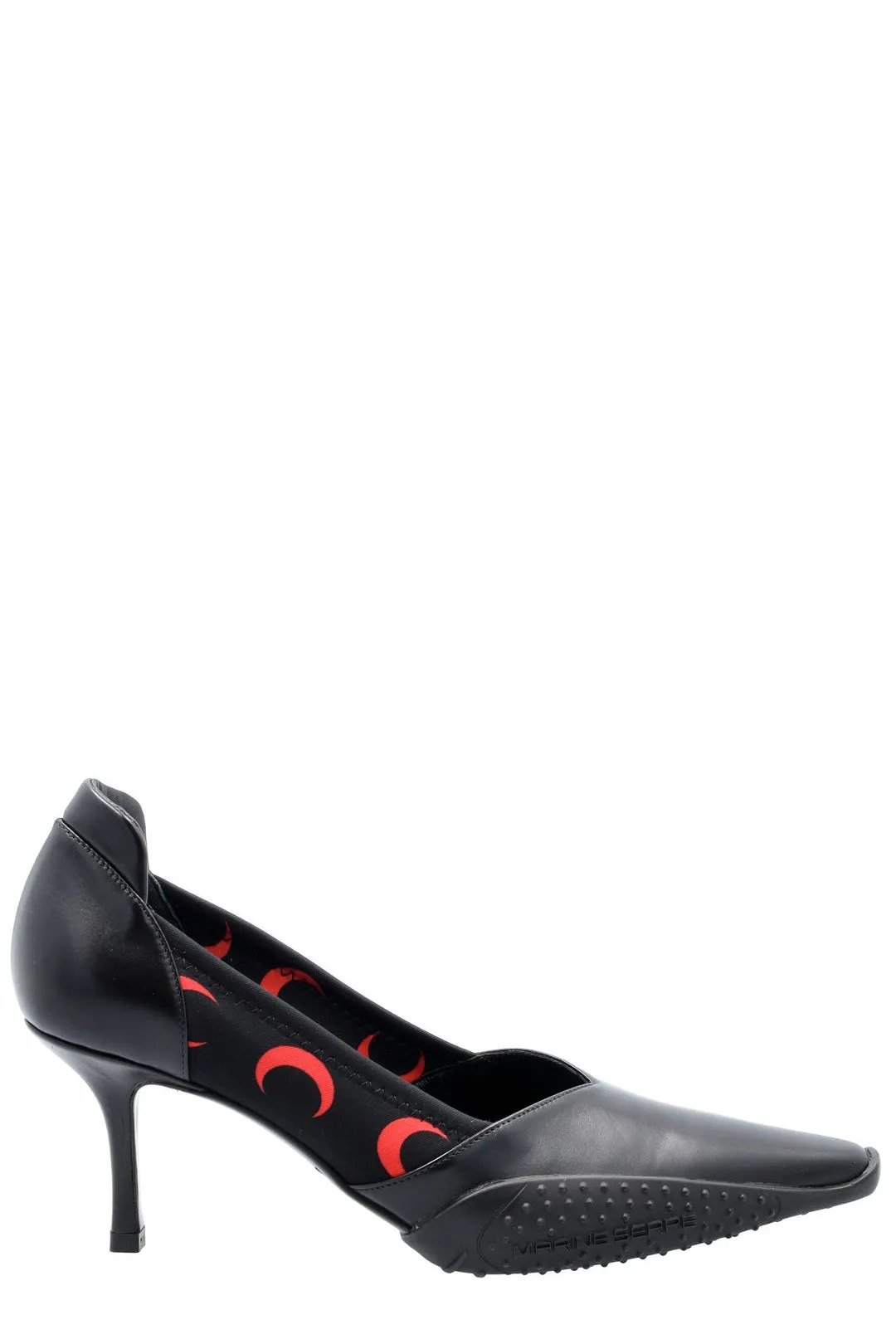 Marine Serre Crescent Moon-Printed Slip-On Pumps