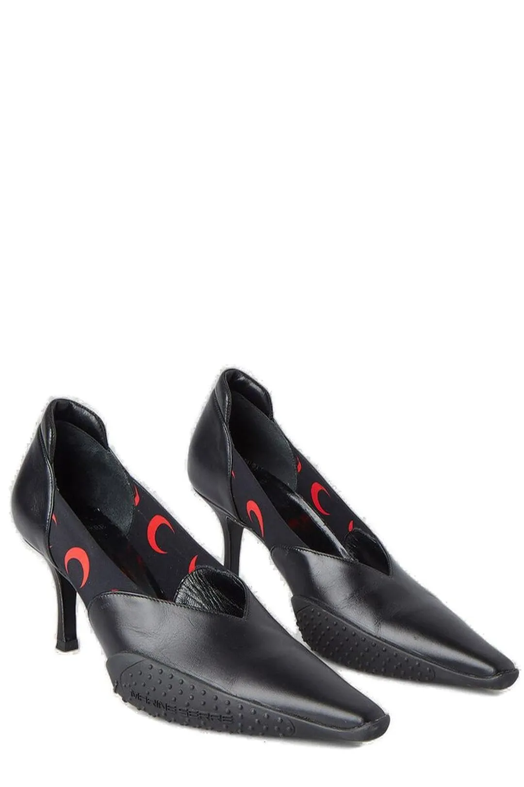 Marine Serre Crescent Moon-Printed Slip-On Pumps