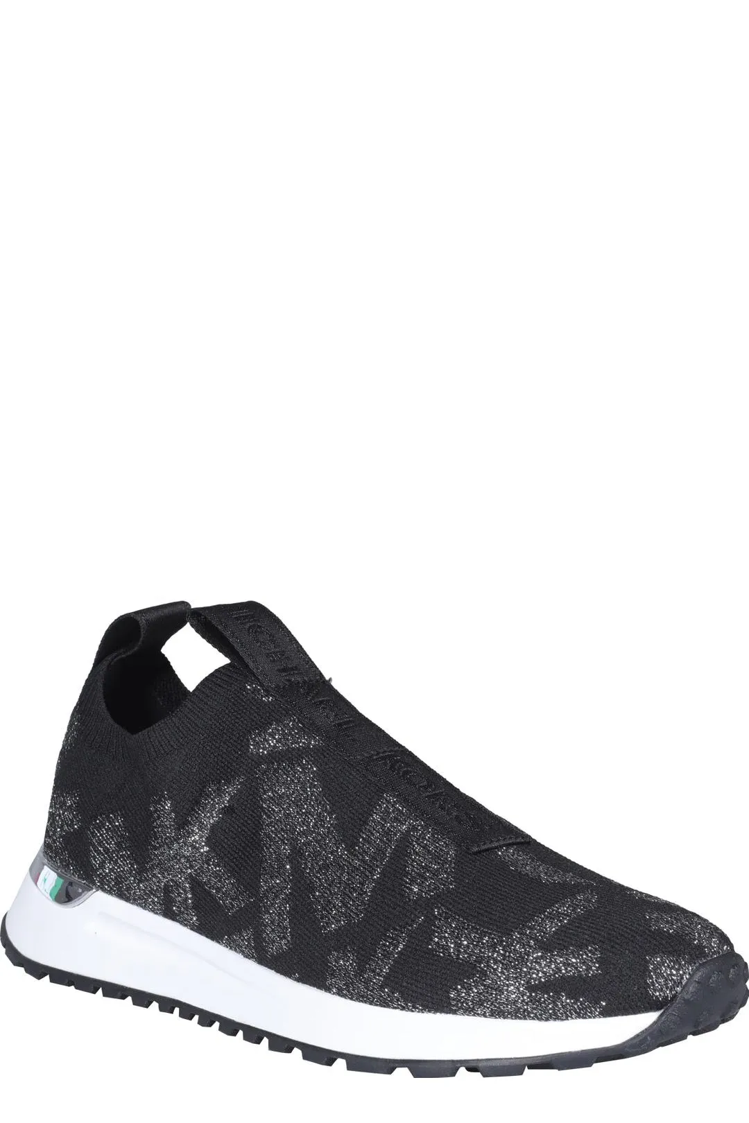 Michael Michael Kors Bodie Metallic Logo Knit Slip-On Trainers