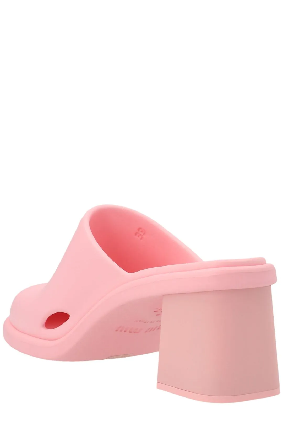 Miu Miu Logo Debossed Heeled Mules