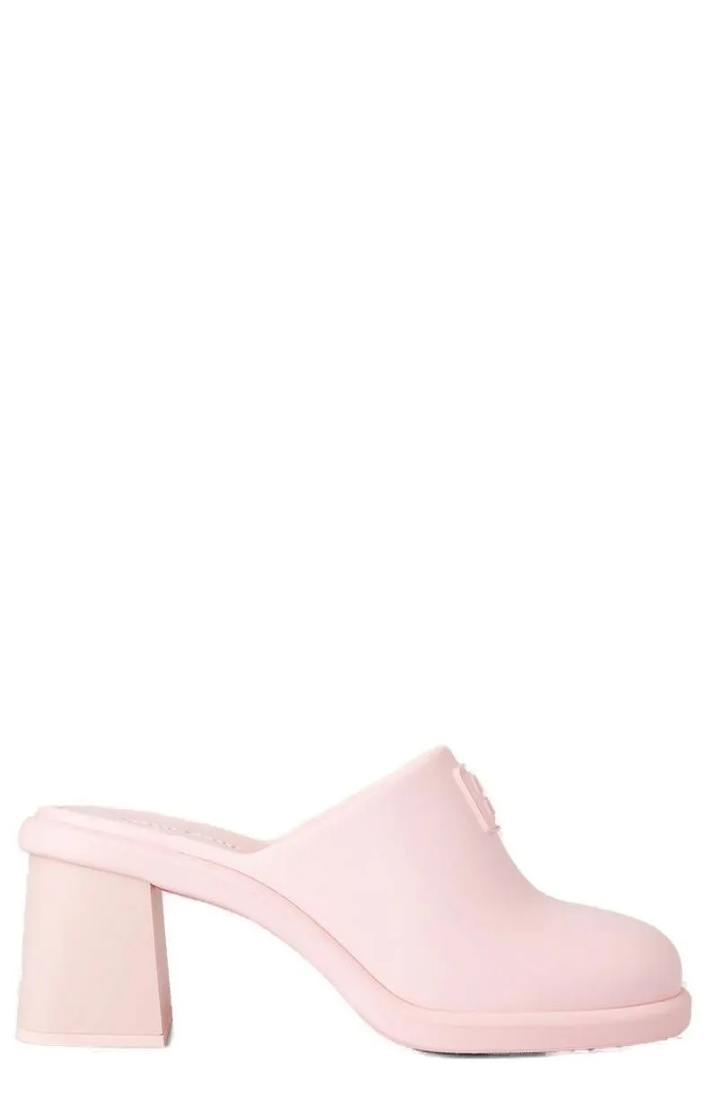 Miu Miu Logo Debossed Heeled Mules