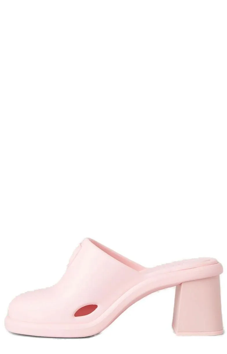Miu Miu Logo Debossed Heeled Mules