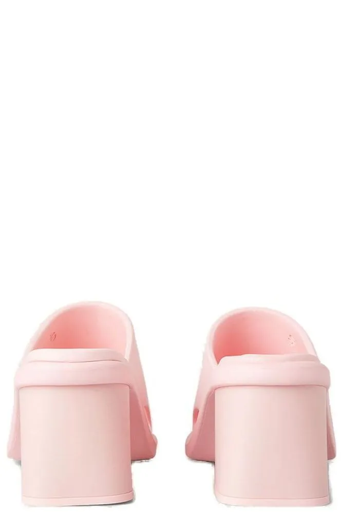 Miu Miu Logo Debossed Heeled Mules