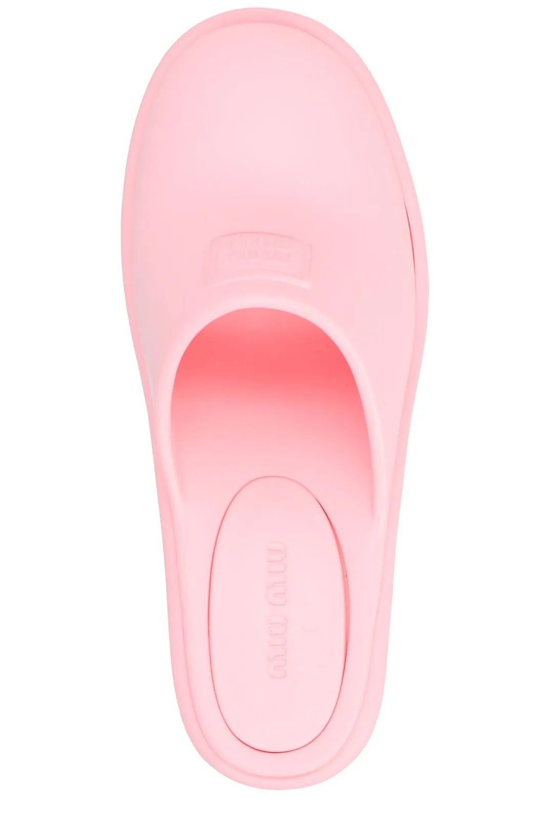 Miu Miu Logo Debossed Heeled Mules