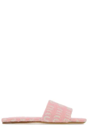 Miu Miu Terry Logo Sandals
