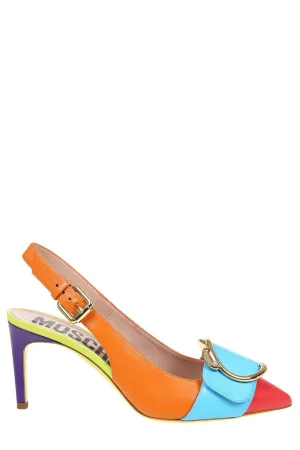 Moschino Colour-Blocked Buckle Detailed Pumps