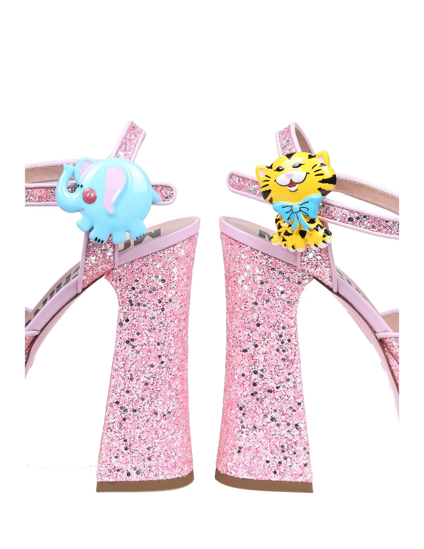 Moschino Glitter Ankle Strapped Sandals