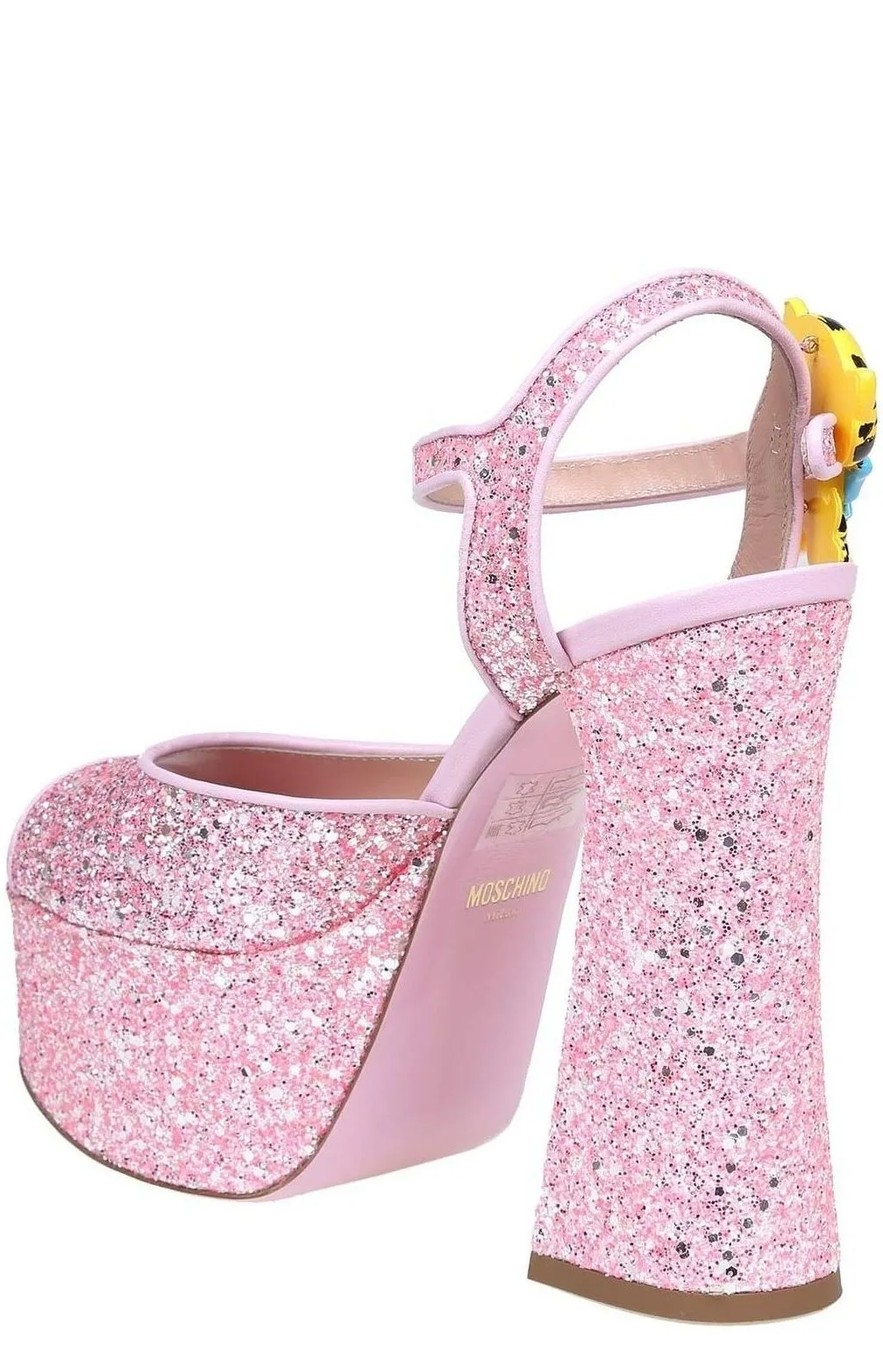 Moschino Glitter Ankle Strapped Sandals