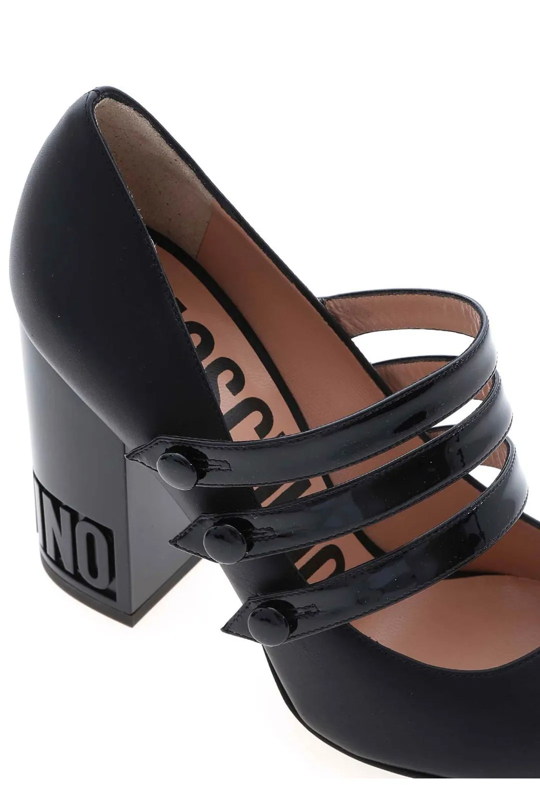 Moschino Logo Embossed Pointed-Toe Pumps