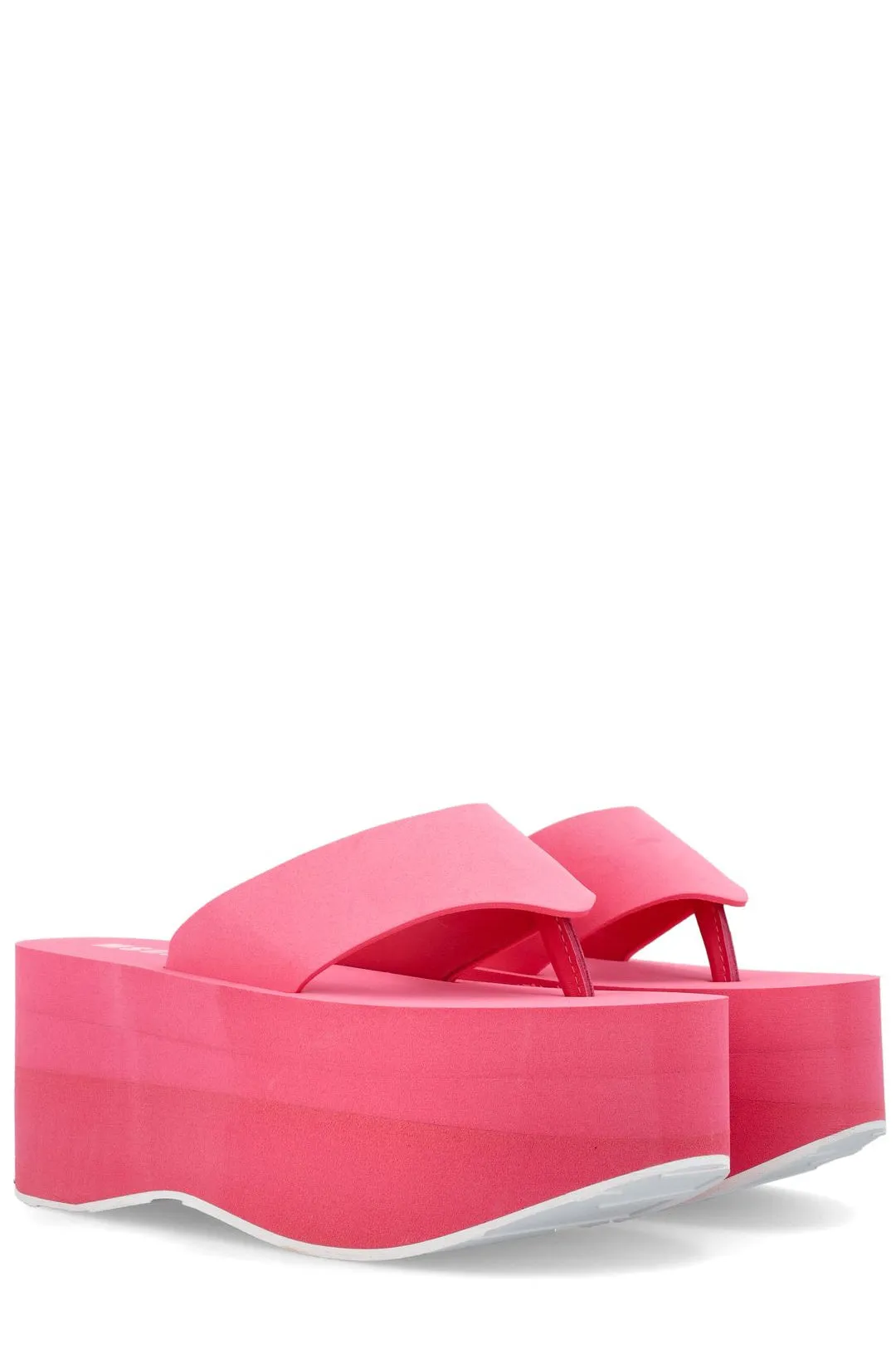 MSGM Logo Printed Platform Sandals