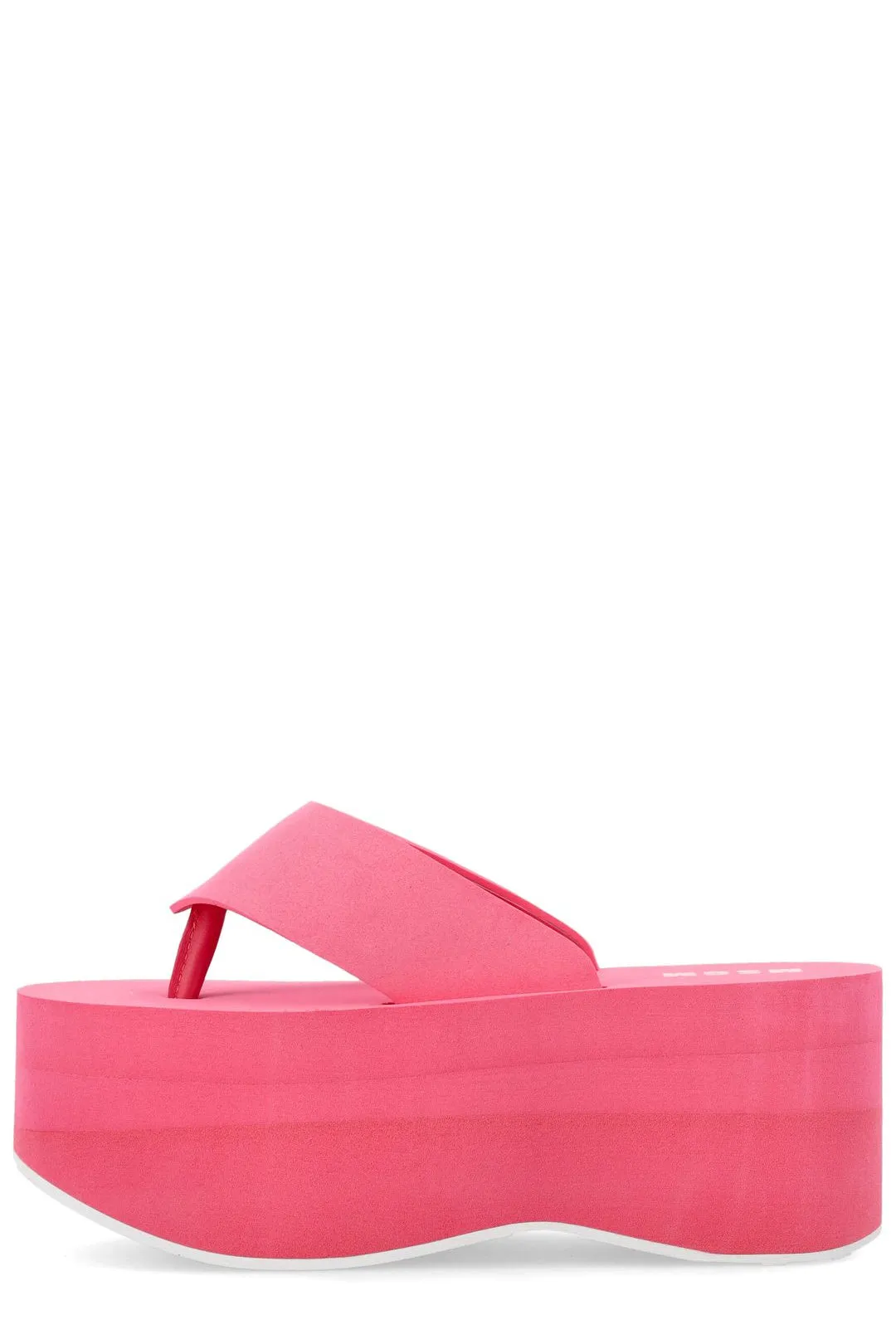MSGM Logo Printed Platform Sandals