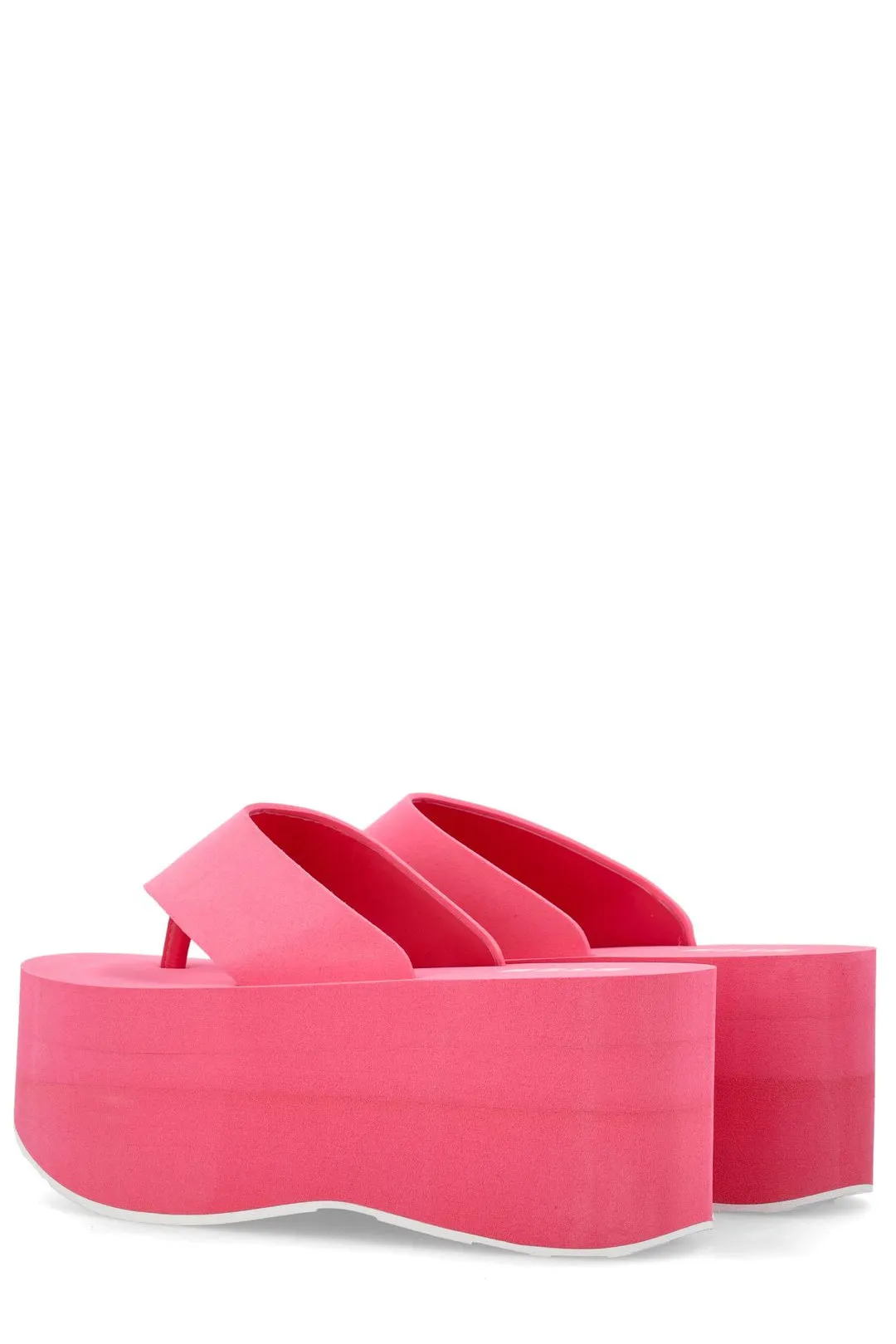 MSGM Logo Printed Platform Sandals