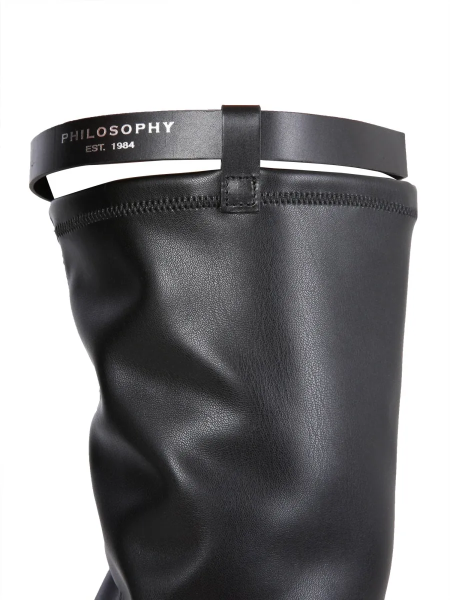 Philosophy Di Lorenzo Serafini Logo Embroidered Ankle Boots