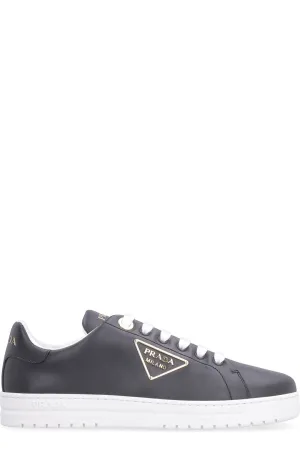 Prada Logo Plaque Lace-Up Sneakers