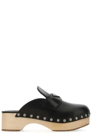 Prada Stud Embellished Clogs
