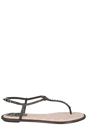 Ren Caovilla Diana Crystal Embellished Sandals