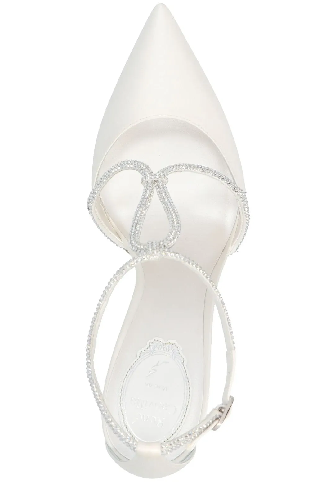 Ren Caovilla Pointed Toe Satin Pumps