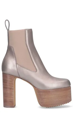 Rick Owens Platform Square Toe Ankle Boots