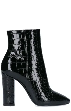 Saint Laurent Embossed Block Heel Boots