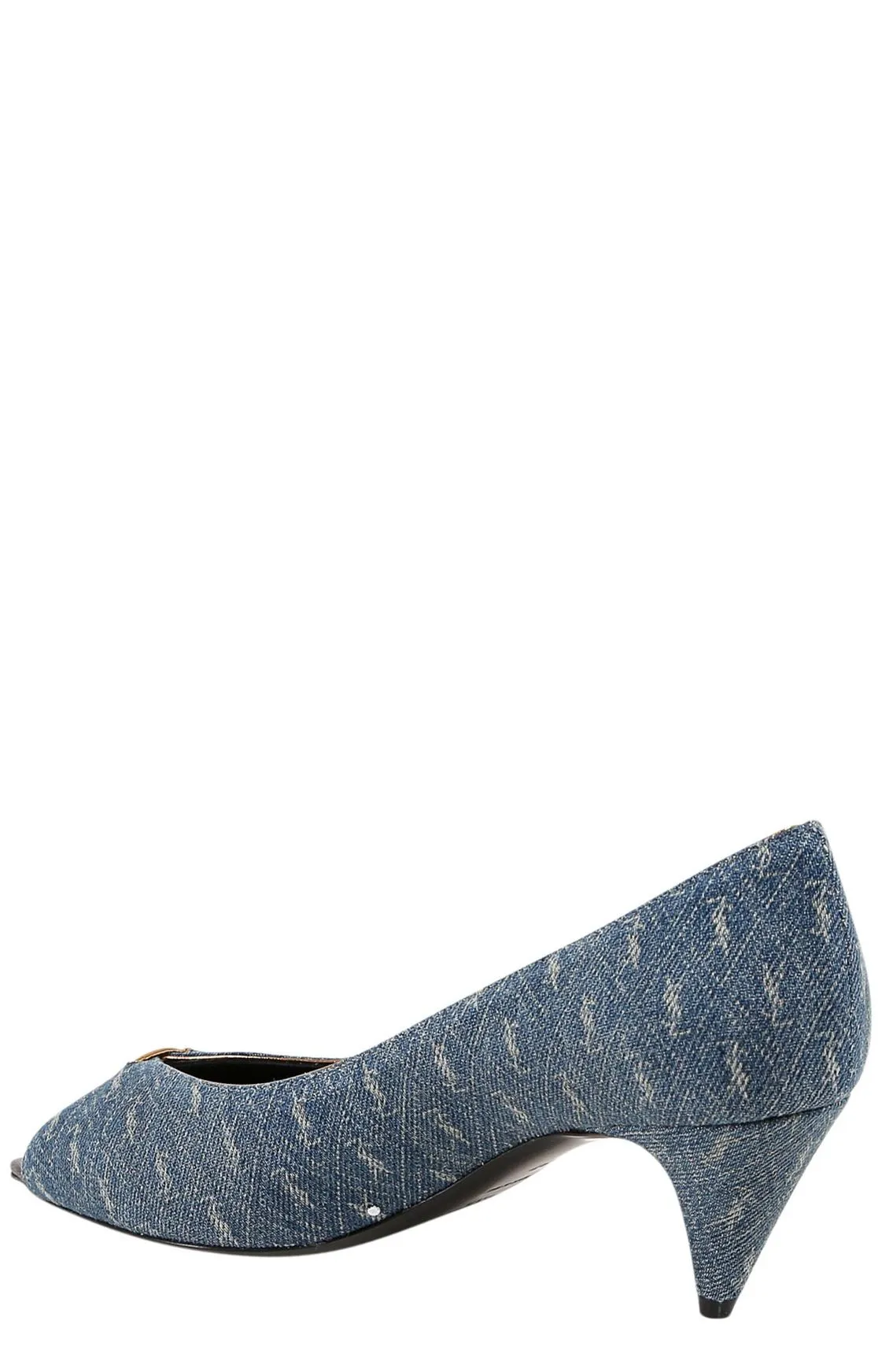 Saint Laurent Lola Monogram Denim Pumps
