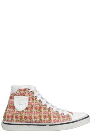 Saint Laurent Tweed Mid-Top Sneakers