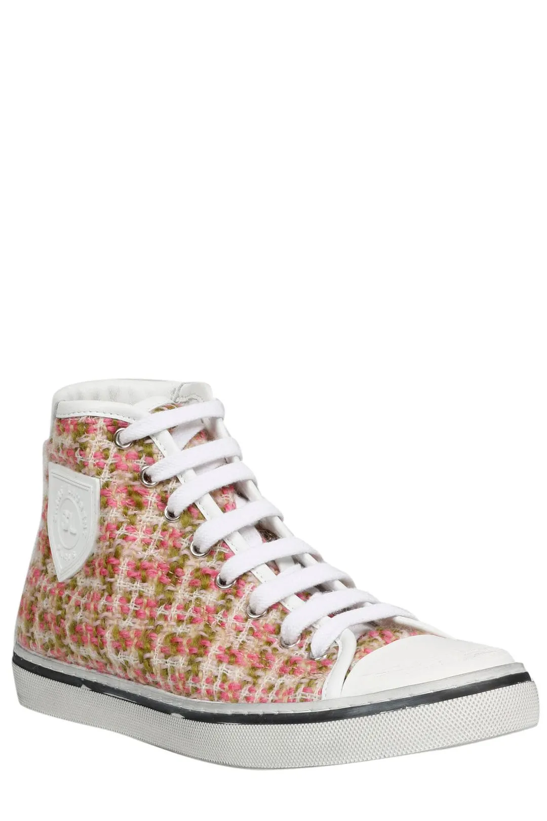 Saint Laurent Tweed Mid-Top Sneakers