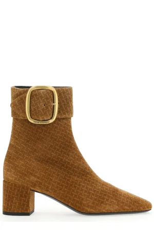 Saint Laurent Woven Pattern Buckle Boots