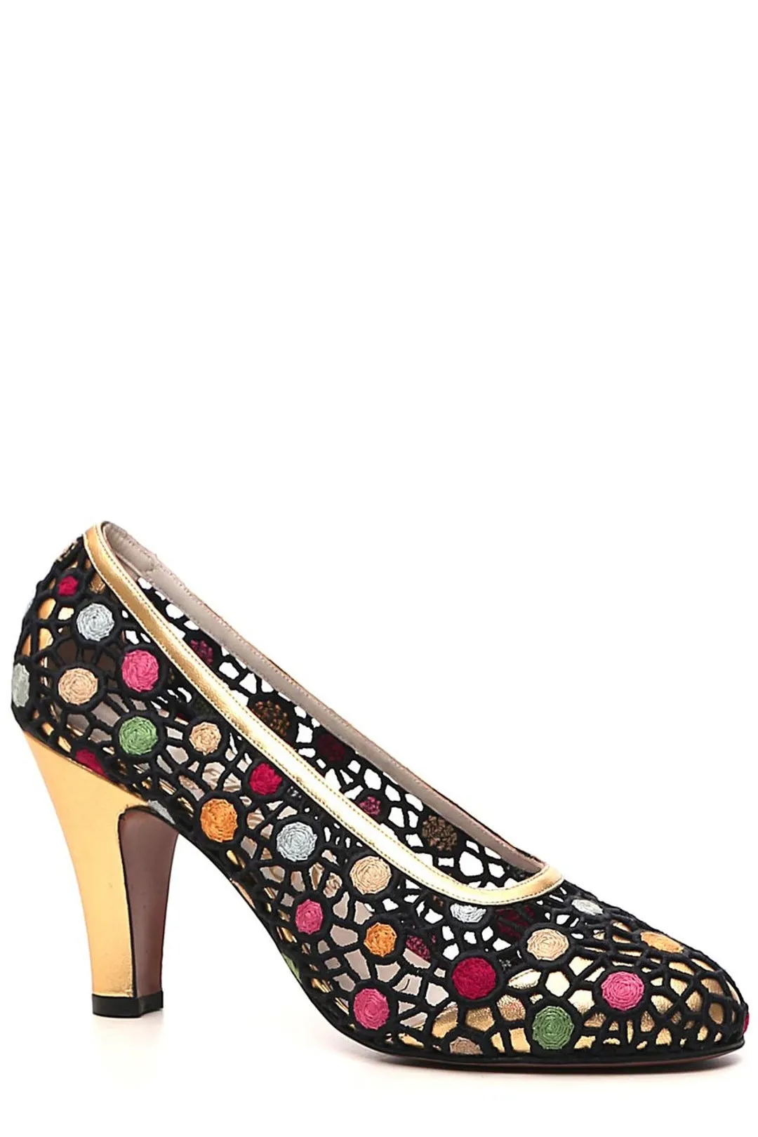 Salvatore Ferragamo Embroidered Slip On Pumps