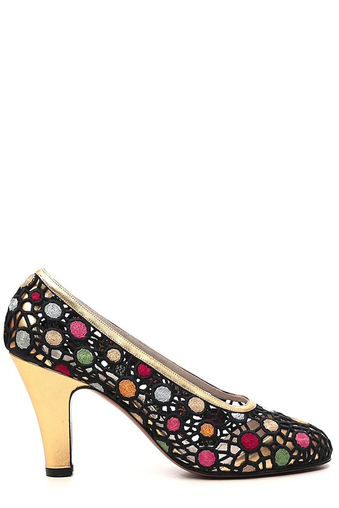 Salvatore Ferragamo Embroidered Slip On Pumps