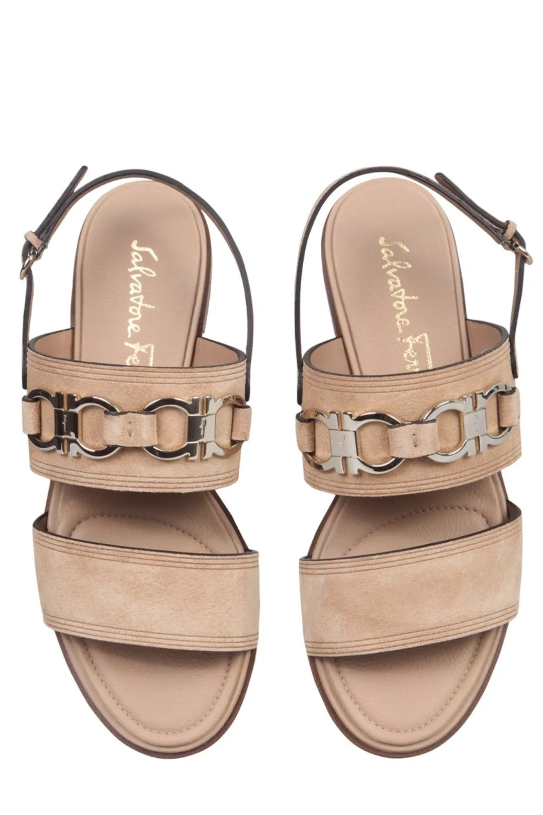 Salvatore Ferragamo Gancini Ankle Strapped Sandals