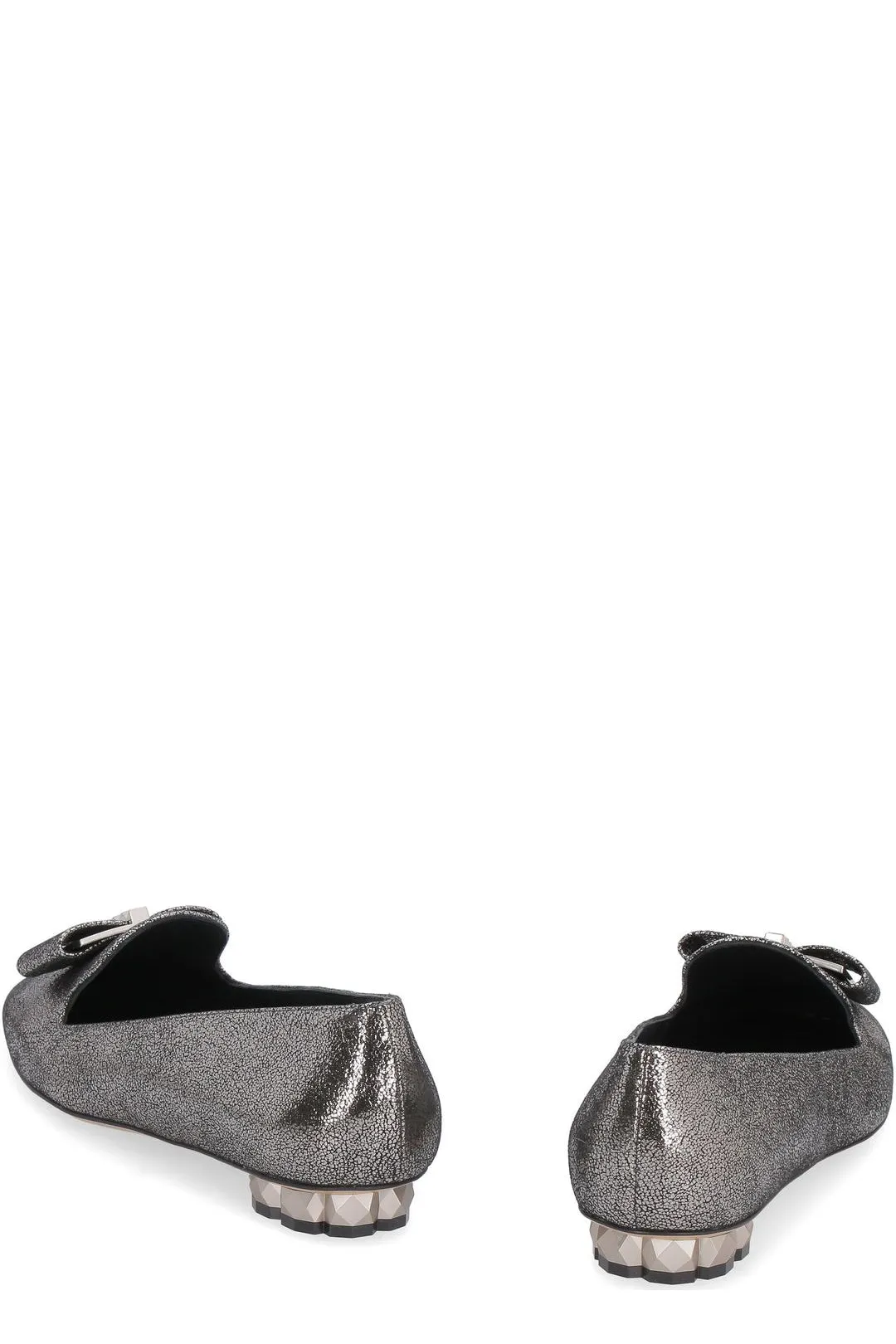 Salvatore Ferragamo Metallic Bow-Detailed Loafers