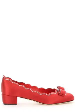 Salvatore Ferragamo Vara Shell Studded Pumps