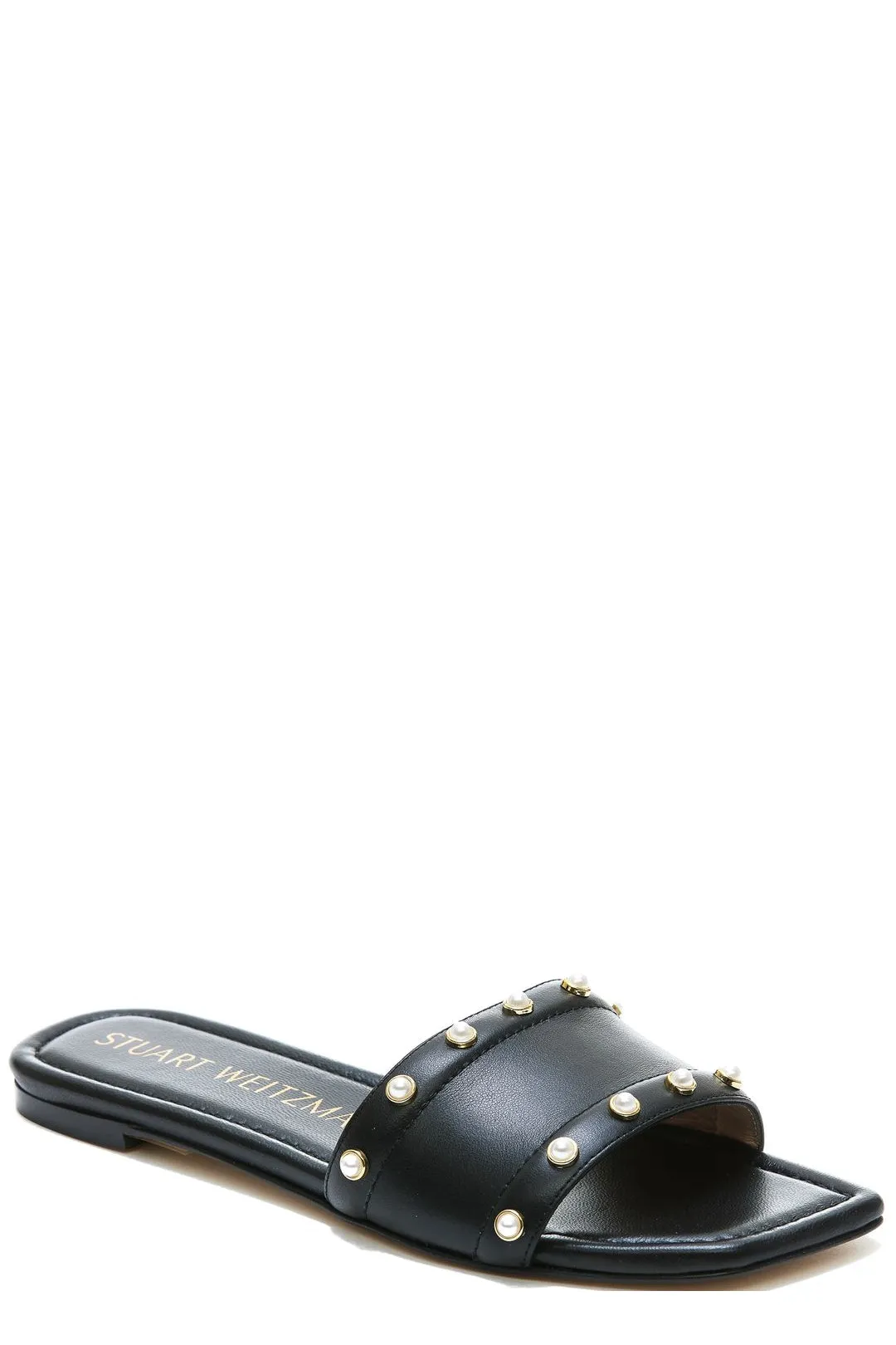 Stuart Weitzman Embellished Square Toe Sandals