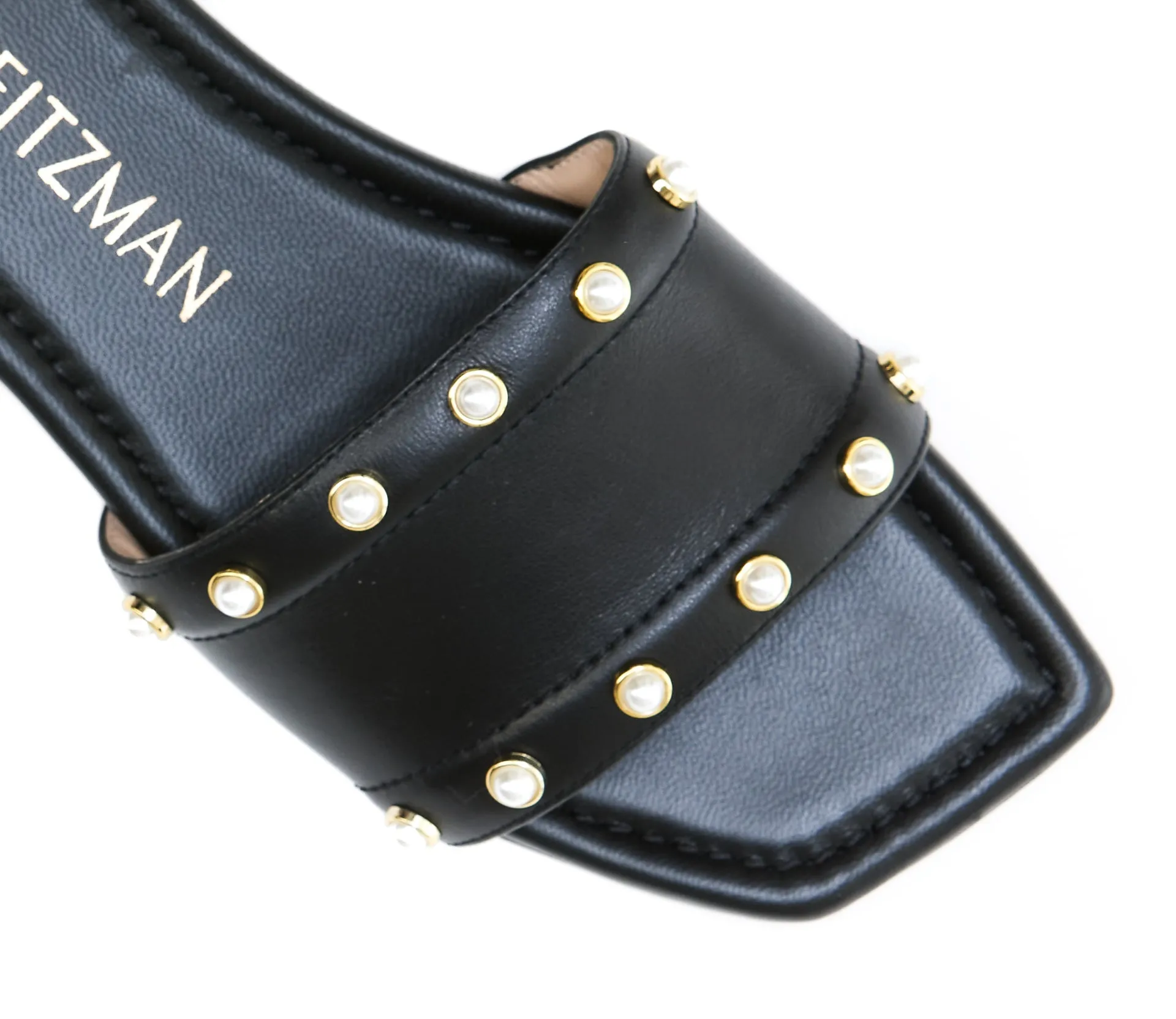 Stuart Weitzman Embellished Square Toe Sandals