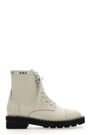 Stuart Weitzman Mila Lift Studded Lace-Up Boots