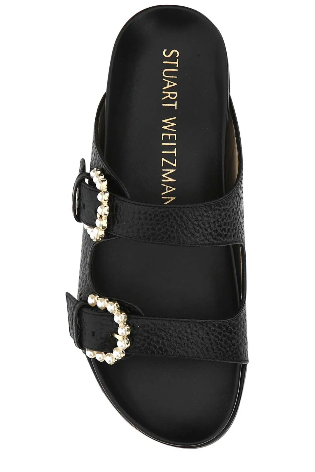 Stuart Weitzman Piper Buckled Slide Sandals