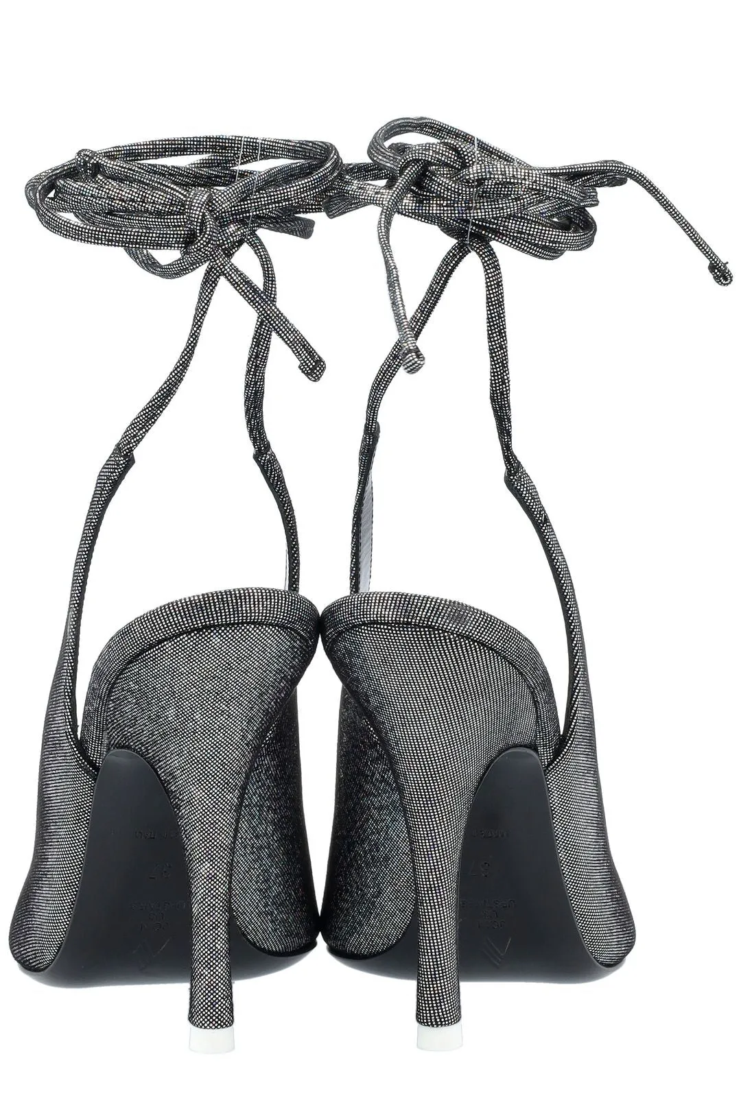 The Attico Venus Strapped Glitter-Embellished Pumps