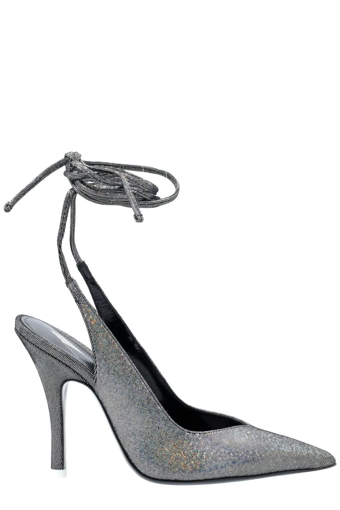 The Attico Venus Strapped Glitter-Embellished Pumps