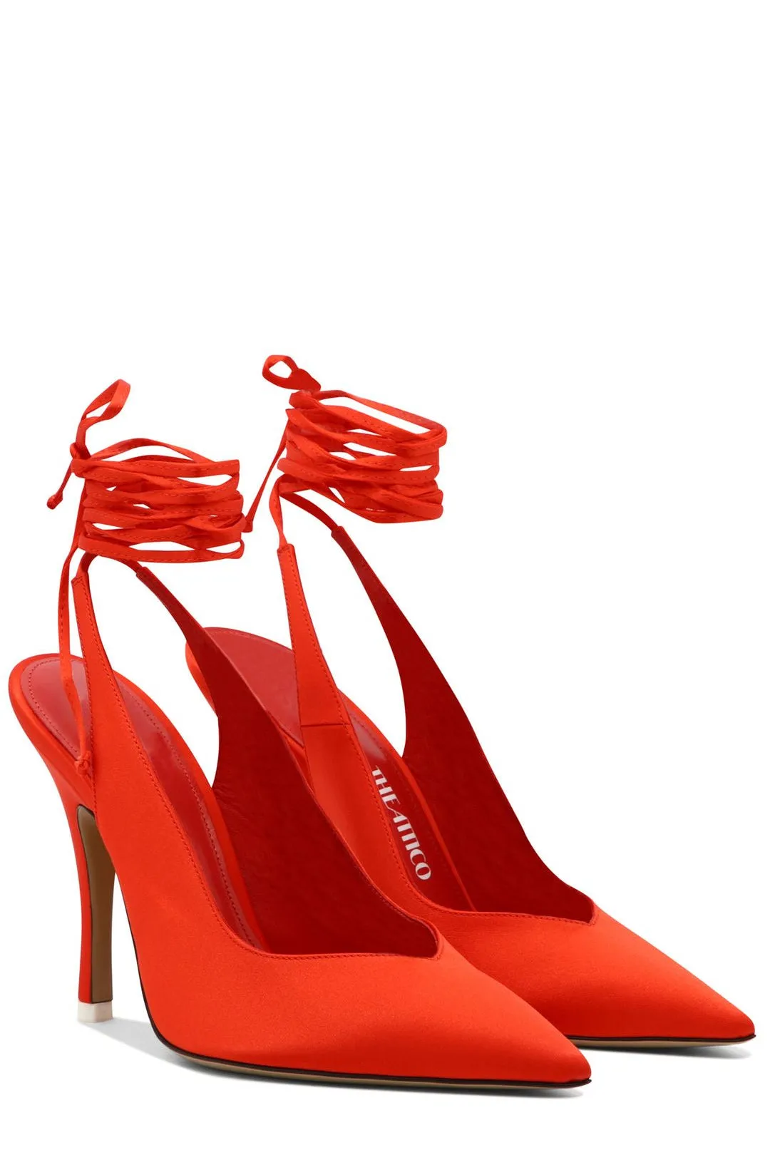 The Attico Venus Wrap-Tie Ankle Slingback Pumps