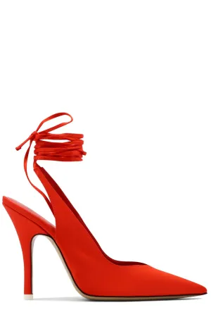 The Attico Venus Wrap-Tie Ankle Slingback Pumps