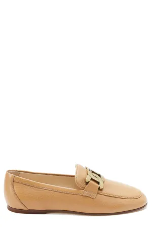 Tod's Kate Chain Link Almond Toe Loafers