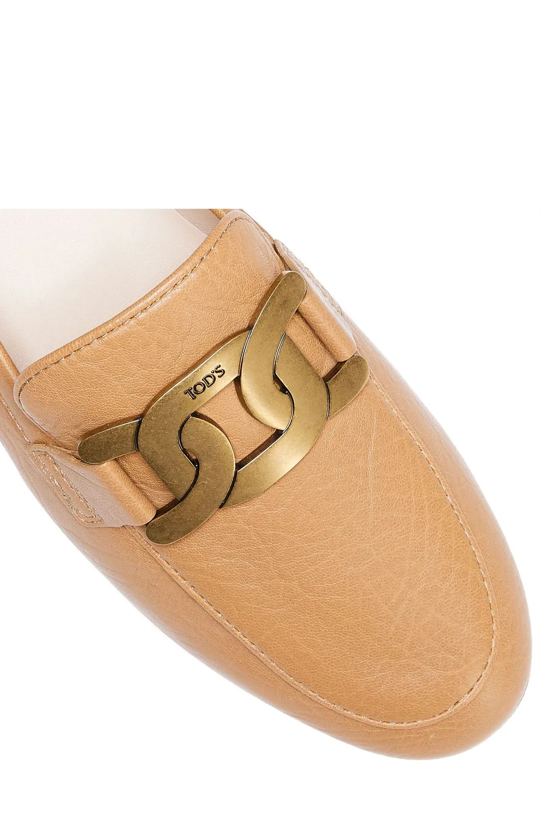 Tod's Kate Chain Link Almond Toe Loafers