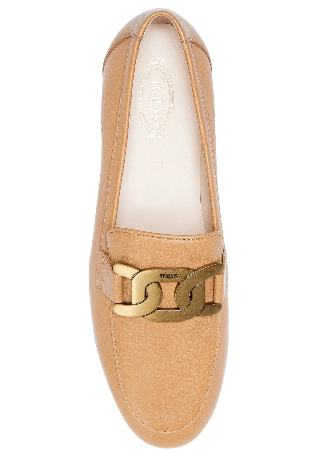 Tod's Kate Chain Link Almond Toe Loafers