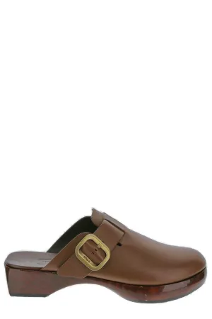 Tod's Logo Engraved Buckle Clogs
