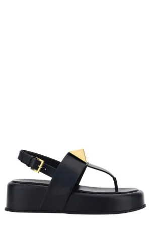 Valentino Garavani Rockstud Square-Toe Platform Sandals