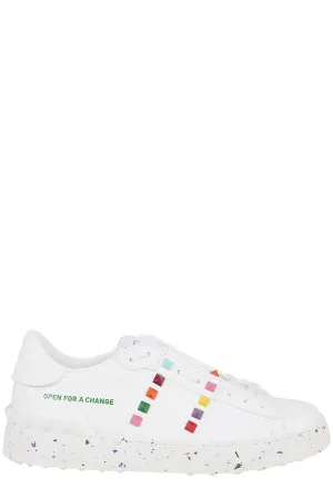 Valentino Garavani Rockstud Untitled Open Lace-Up Sneakers